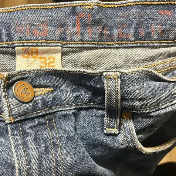 Ariat M3 Jeans Men's 38x32 Athletic Straight Leg Denim Medium Wash Work Western - Picture 6 of 9